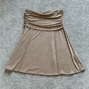 Max Studio Tan/Beige A-Line Flowy Stretch Skirt